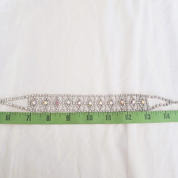 Vintage Iridescent Silver Cubic Zirconia Choker - Picture 11 of 12